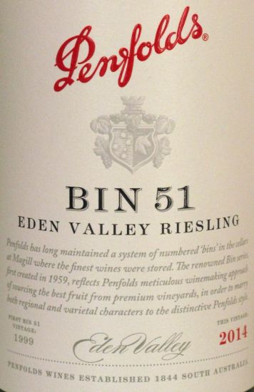 2014 Penfolds Bin 51 Riesling Eden Valley branco