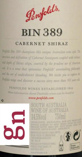 2009 Penfolds Bin 389 Cabernet Sauvignon & Shiraz Barossa Valley tinto