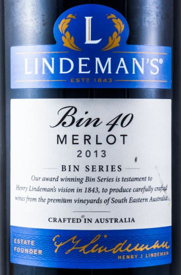 2013 Lindeman's Bin 40 Merlot Hunter Valley red
