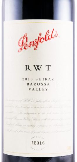 2013 Penfolds RWT Shiraz Barossa Valley tinto