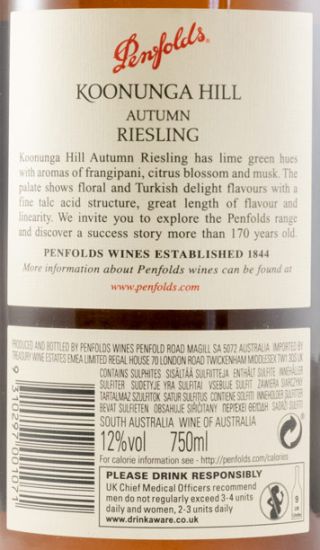 2017 Penfolds Koonunga Hill Autumn Riesling Barossa Valley branco