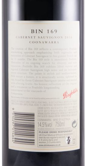 2016 Penfolds Bin 169 Cabernet Sauvignon Coonawarra tinto