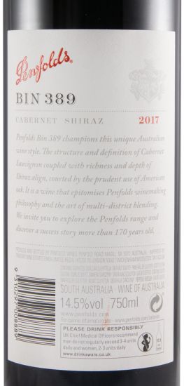 2017 Penfolds Bin 389 Cabernet Sauvignon & Shiraz Barossa Valley tinto