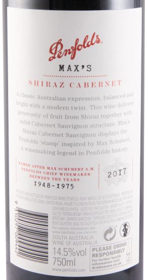 2017 Penfolds Max's Cabernet Sauvignon & Shiraz Barossa Valley red