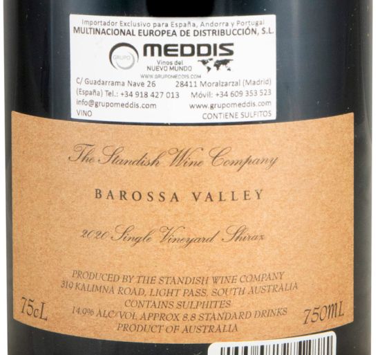 2020 The Standish Single Vineyard Shiraz Barossa Valley tinto