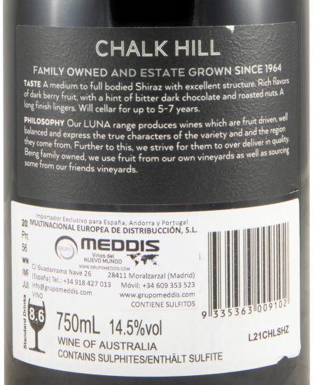 2021 Luna by Chalk Hill Shiraz McLaren Vale tinto