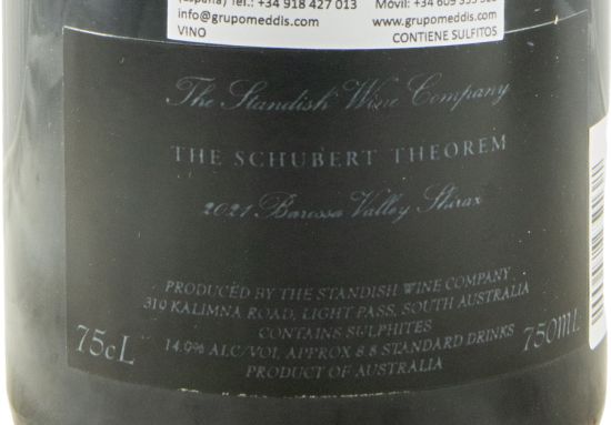 2021 The Standish The Shubert Theorem Shiraz Marananga Barossa Valley tinto
