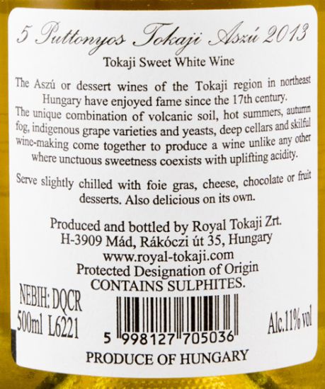 2013 Tokaji Tokaj Classic Aszú 5 Puttonoyos branco 50cl