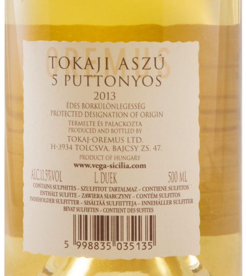 2013 Tokaji Oremus Aszú 5 Puttonyos white 50cl