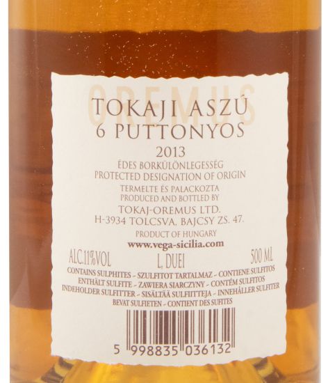 2013 Tokaji Oremus Aszú 6 Puttonyos branco 50cl