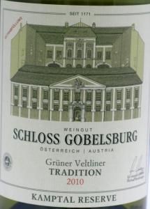 2010 Schloss Gobelsburg Tradition Grüner Veltliner branco