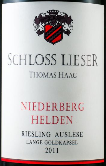 2011 Schloss Lieser Niederberg Helden Riesling Auslese Goldkapsel branco