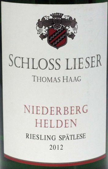 2012 Niederberg Schloss Lieser Helden Riesling Spätlese white