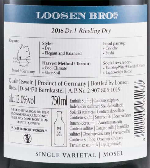 2018 Dr. Loosen Dry white