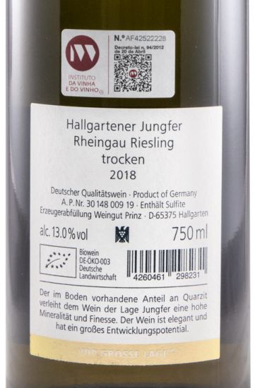 2018 Weingut Prinz Jungfer GG Riesling Trocken branco