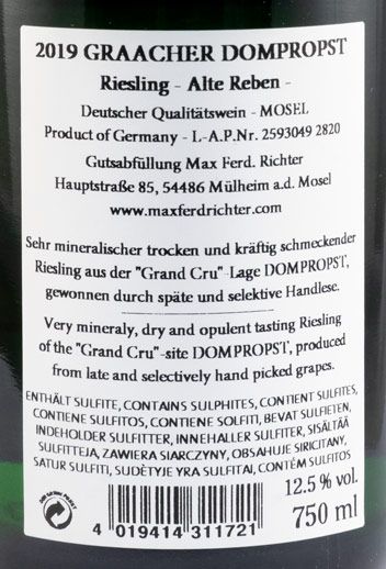 2019 Max Ferd. Richter Graacher Dompropst Riesling Alte Reben branco