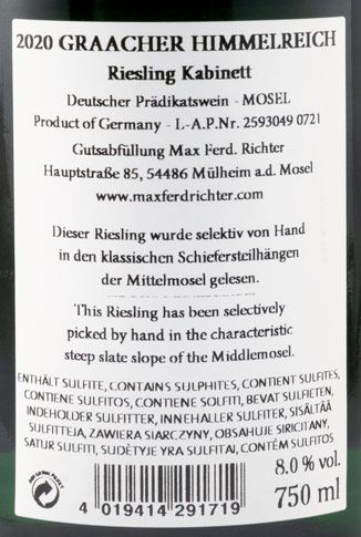 2020 Max Ferd. Richter Graacher Himmelreich Riesling Kabinett branco
