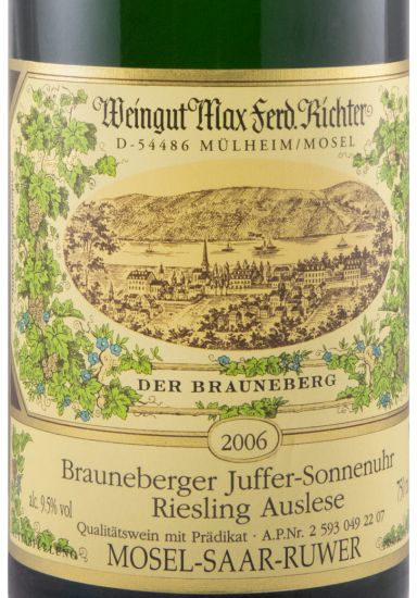 2006 Max Ferd. Richter Brauneberger Juffer Sonnenhur Auslese Riesling branco