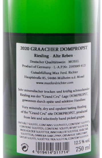 2020 Max Ferd. Richter Graacher Dompropst Riesling Alte Reben branco