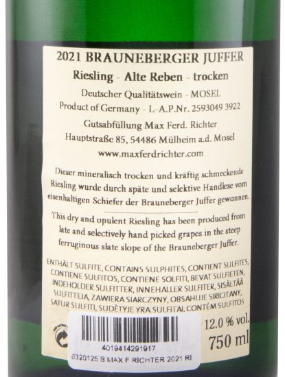 2021 Max Ferd. Richter Brauneberger Juffer Riesling Alte Reben Trocken branco