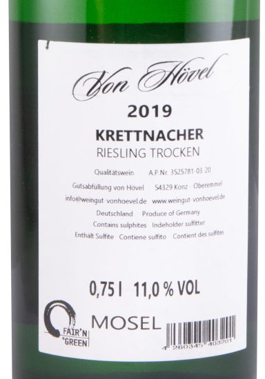 2019 Von Hövel Krettnacher Riesling Trocken branco
