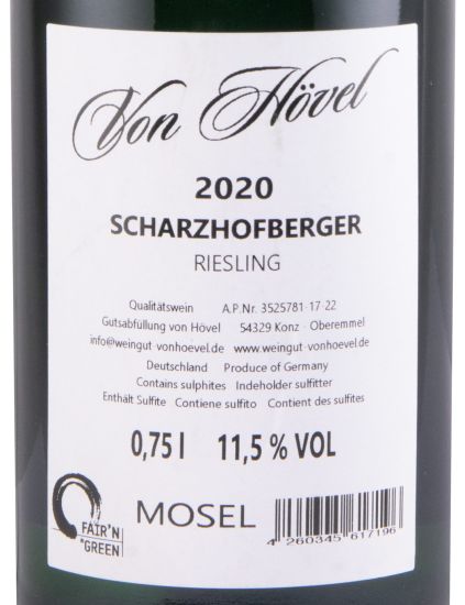 2020 Von Hövel Scharzhofberger Riesling GL branco