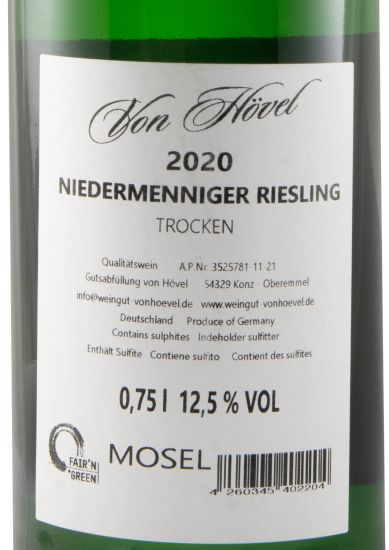 2020 Von Hövel Niedermenniger Riesling Trocken branco