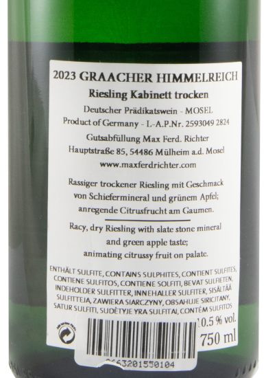 2023 Max Ferd. Richter Graacher Himmelreich Riesling Kabinett branco