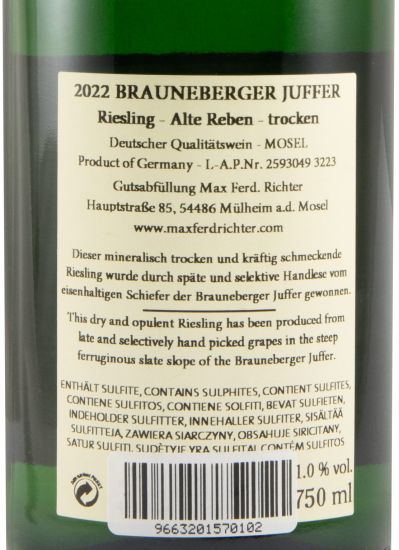 2022 Max Ferd. Richter Brauneberger Juffer Riesling Alte Reben Trocken branco