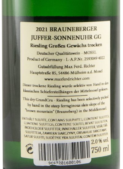 2021 Max Ferd. Richter Brauneberger Juffer-Sonnenhur Riesling GG branco