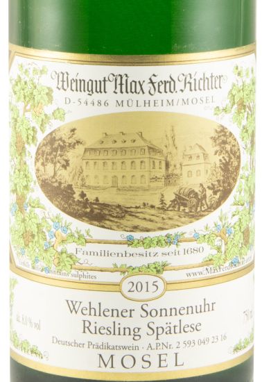 2015 Max Ferd. Richter Wehlener Sonnenuhr Riesling Spätlese branco