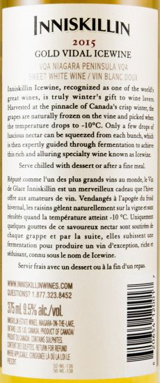 2015 Inniskillin Icewine Vidal white 37.5cl