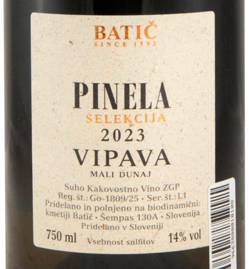 2023 Batič Selekcija Pinela Vipava Valley branco