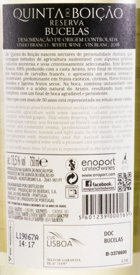 2018 Quinta do Boição Arinto Reserva branco