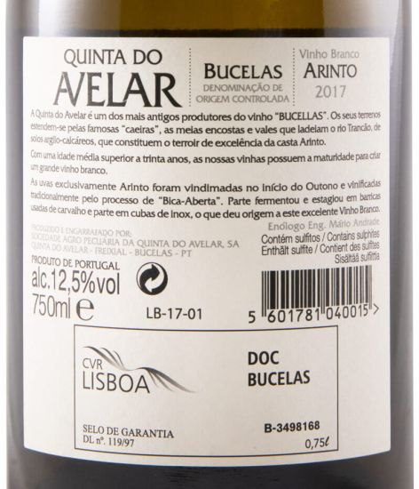 2017 Quinta do Avelar Arinto branco