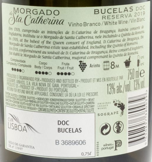 2019 Morgado de Sta. Catherina branco