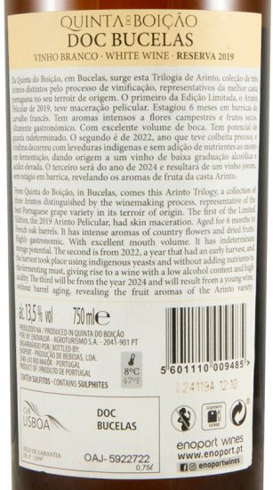 2019 Quinta do Boição Trilogia de Arintos Pelicular Limited Edition white