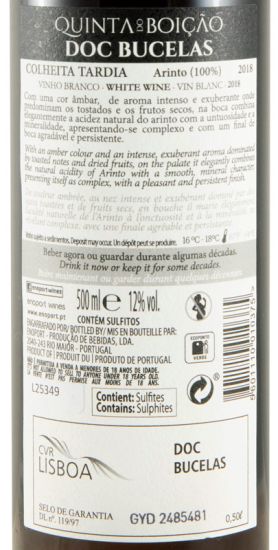 2018 Quinta do Boição Arinto Late Harvest white 50cl