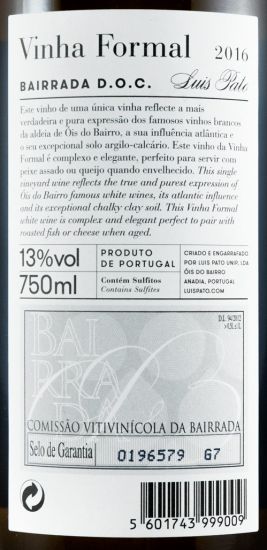 2016 Luis Pato Vinha Formal white