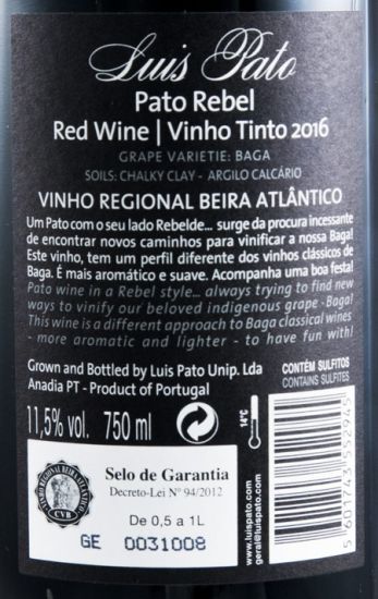 2016 Luis Pato Pato Rebel tinto