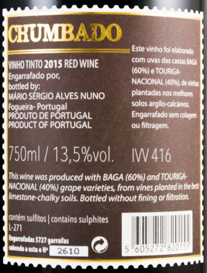 2015 Quinta das Bágeiras Chumbado tinto