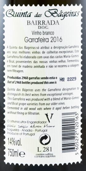 2016 Quinta das Bágeiras Garrafeira white