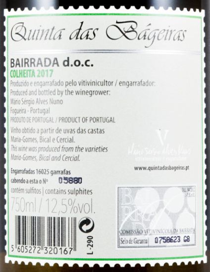 2017 Quinta das Bágeiras white