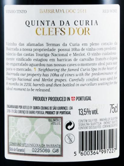 2011 Quinta da Curia Clefs D'Or red