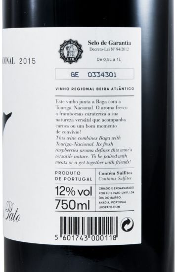 2015 Luís Pato Baga & Touriga Nacional red