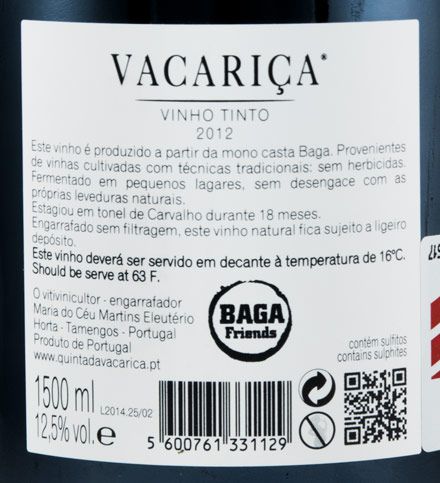 2012 Quinta da Vacariça Baga tinto 1,5L