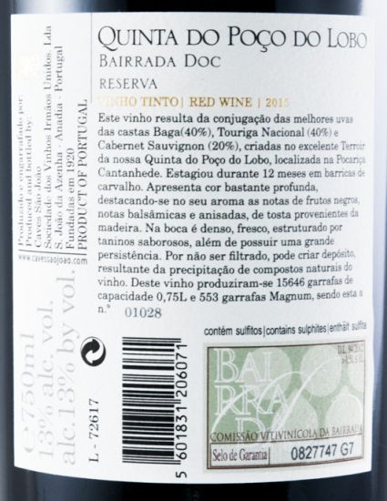 2015 Quinta do Poço do Lobo Reserva tinto