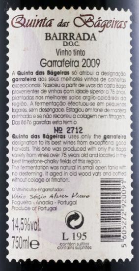 2009 Quinta das Bágeiras Garrafeira red