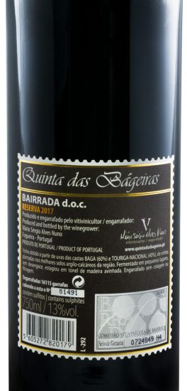 2017 Quinta das Bágeiras Reserva red