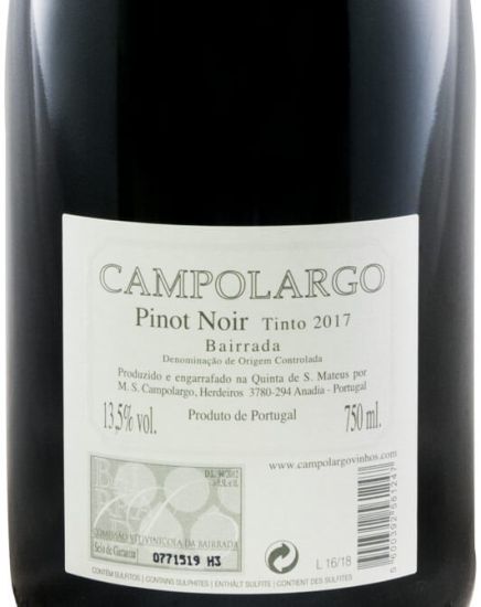 2017 Campolargo Pinot Noir red